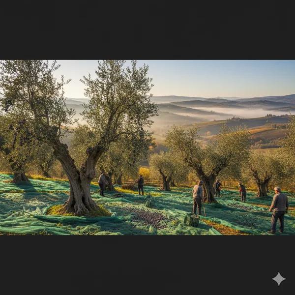 La raccolta delle Olive in Abruzzo - Immagine generata con Gemini