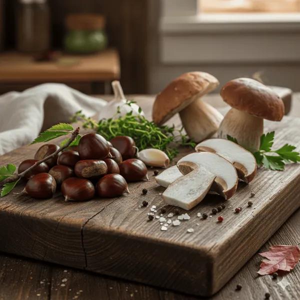 Zuppa di castagne e funghi ingredienti