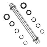 Super Kitchen Mattarello Regolabile in Acciaio Inox Antiaderente, con 5 misure di Anello in Silicone Rimovibile, Accessori da Forno, per Pizza, Biscotti, Pasticceria, Pasta, Fondente (45cm, Argento)